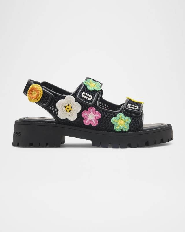 The J Marc Strap Embroidered Daisy Sport Sandals